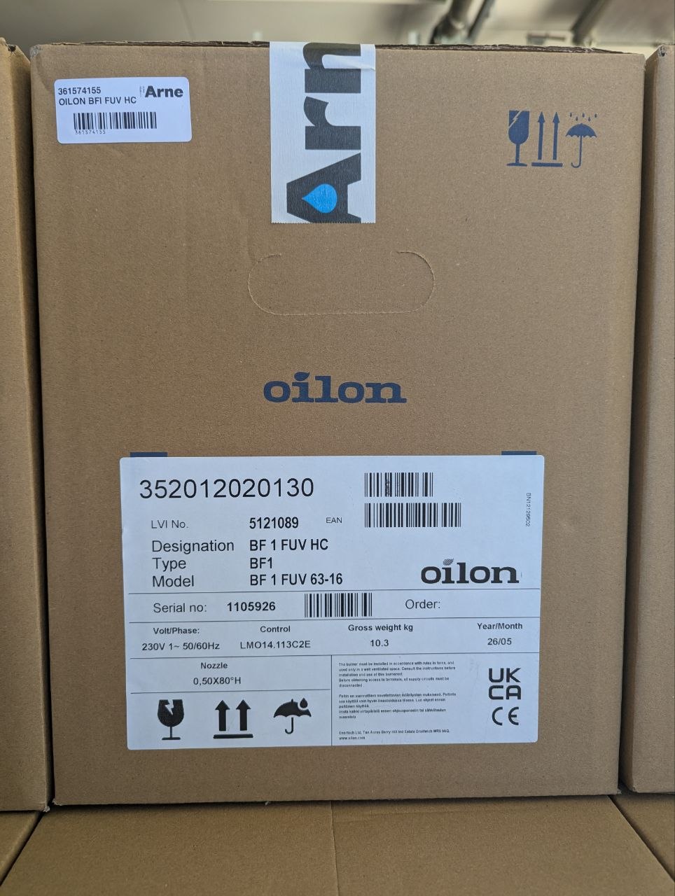 Oilon BF 1 FUV HC im Karton auf dem Lager bei Arne Nielsen A/S