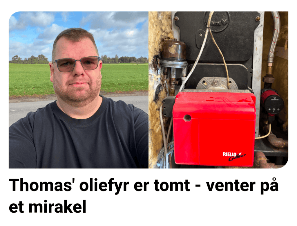Ölheizung mit Riello-Brenner. Screenshot, TV2 Øst